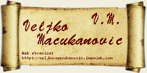 Veljko Mačukanović vizit kartica
